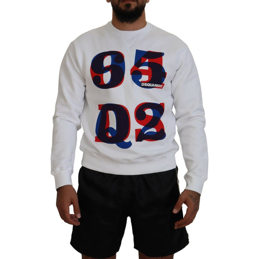 Dsquared² White Printed Long Sleeves Pullover Sweater TSH83529-48