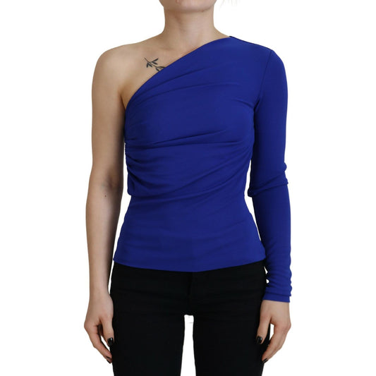 Dsquared² Blue Viscose One Shoulder Slim Fit Blouse Top DR28832-38