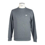 La Martina Gray Cotton Men Sweater LA-7678-XL
