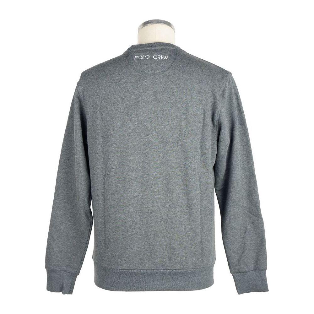 La Martina Gray Cotton Men Sweater LA-7678-XL