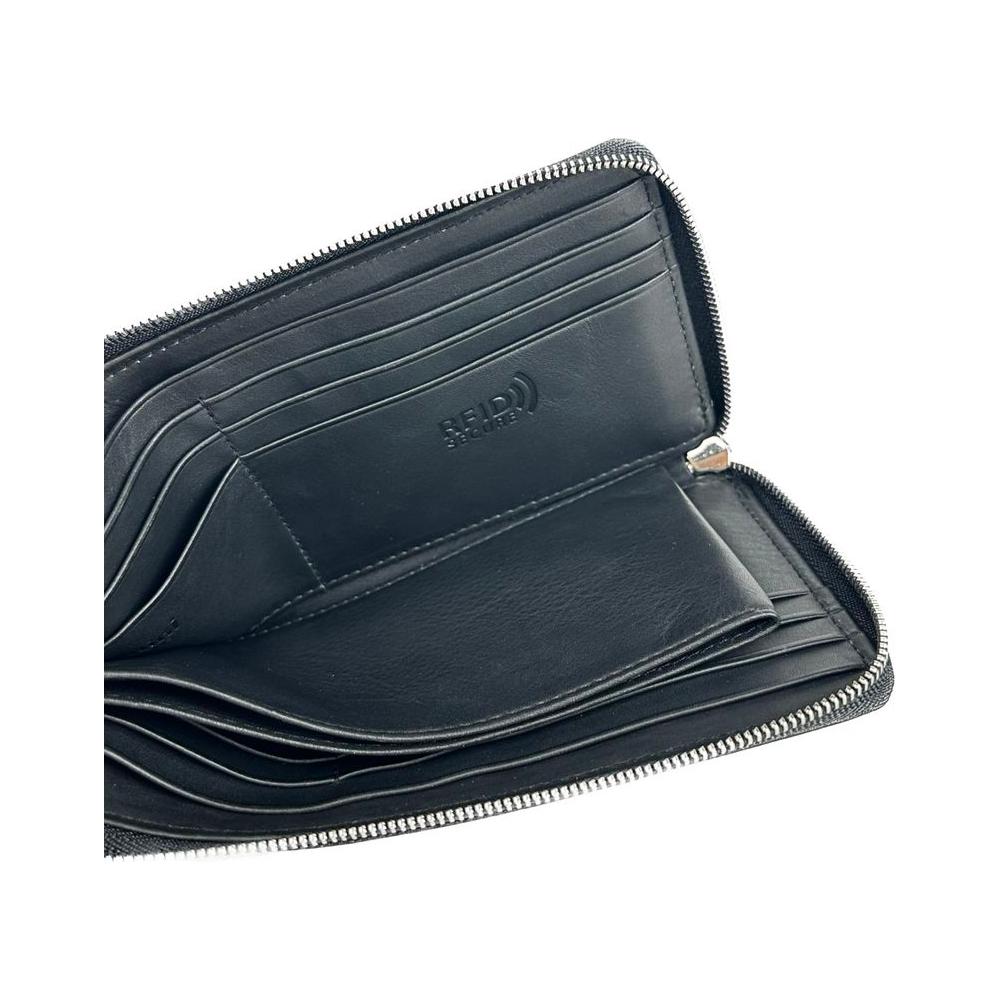Baldinini Trend Elegant Black Leather Travel Organizer BA-10163