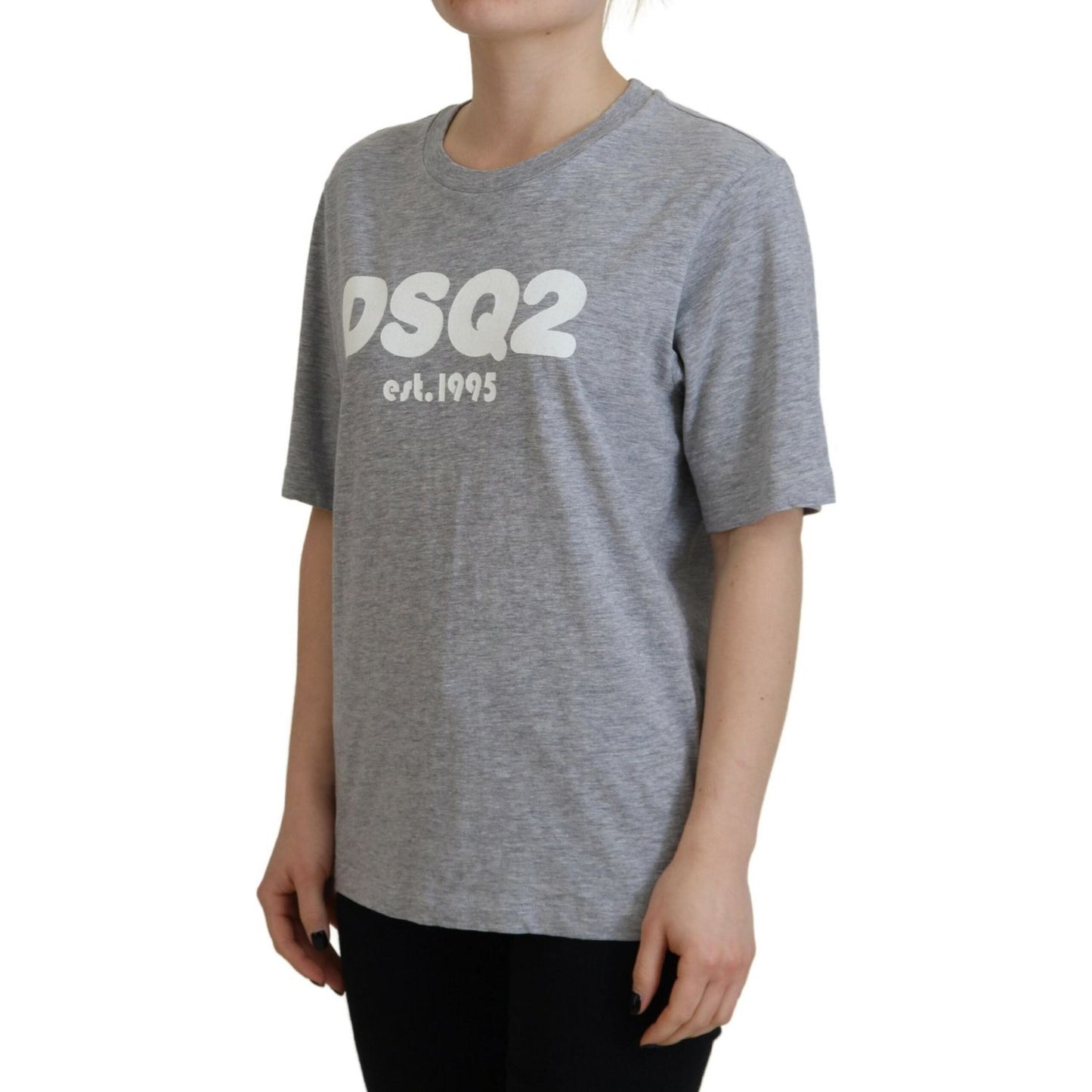 Dsquared² Gray Logo Cotton Crewneck Short Sleeve Tee T-shirt TSH83409-38