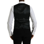 Dolce & Gabbana Black Wool Formal Dress Waistcoat Vest TSH86215-48