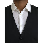Dolce & Gabbana Black Wool Formal Dress Waistcoat Vest TSH86215-48