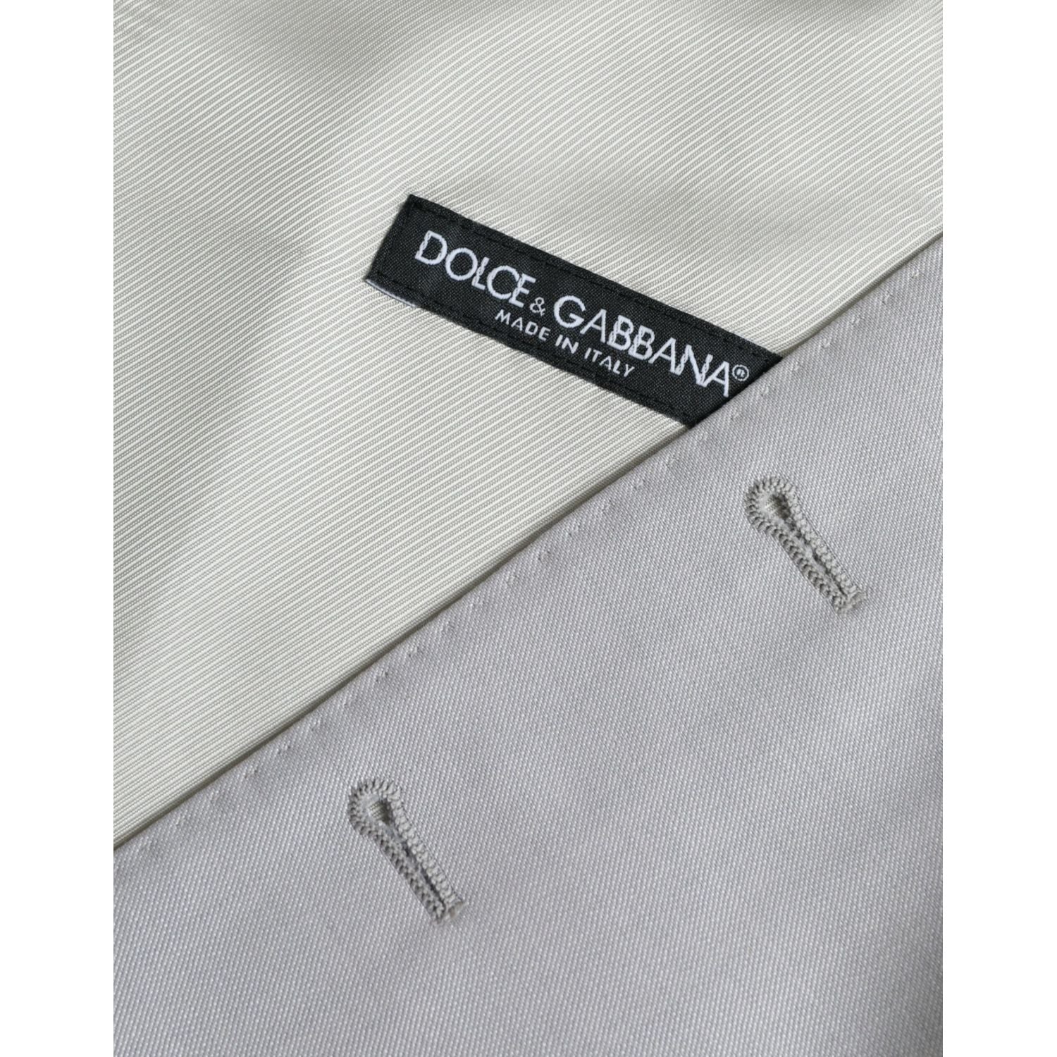 Dolce & Gabbana Light Gray Wool Formal Dress Waistcoat Vest