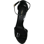 Dolce & Gabbana Black KEIRA Leather Heels Sandals Shoes LA10763-41