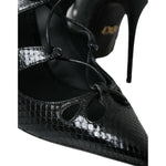 Dolce & Gabbana Black Python Leather Mary Jane Pumps Shoes LA10758-39