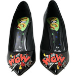 Dolce & Gabbana Black Leather WOW Patch Heels Pumps Shoes LA10860-39