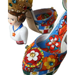 Dolce & Gabbana Multicolor Carretto Embellished Sandals Shoes LA10702-37