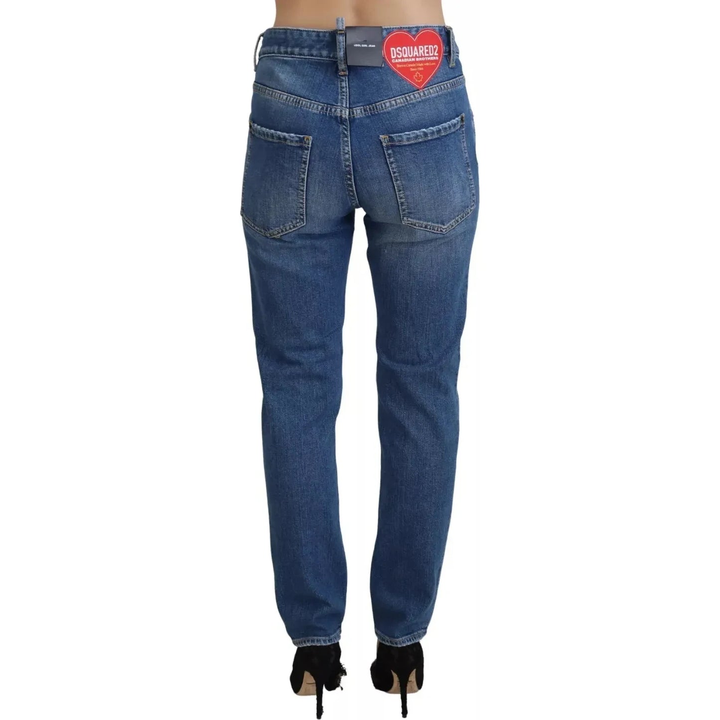 Dsquared² Cool Girl Blue Distressed Mid Waist Denim Jeans PAN74507
