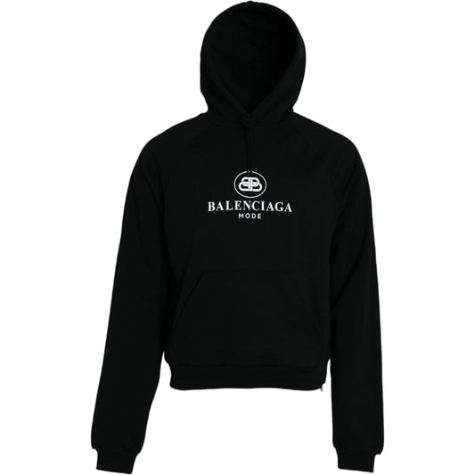 Balenciaga Black Cotton Logo Hooded Pullover Sweatshirt Sweater TSH84950-XS