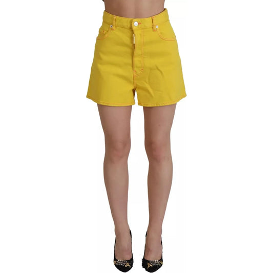 Dsquared² Yellow Cotton High Waist Baggy Women Hotpants Shorts PAN74530-38