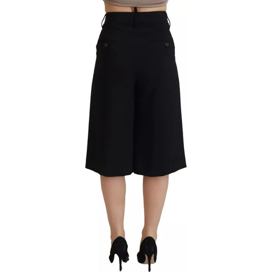 Dsquared² Black High Waist Wide Leg Cropped Trouser Pants PAN74526