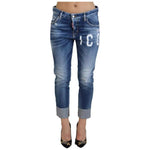 Dsquared² Blue Icon Low Waist Cropped Cool Girl Denim Jeans PAN74509-38