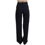 Dsquared² Black Checkered High Waist Straight Pants PAN74502-38