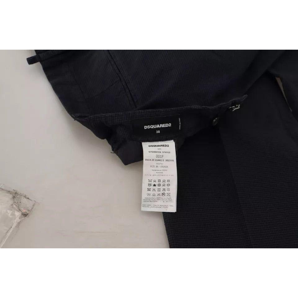 Dsquared² Black Checkered High Waist Straight Pants PAN74502-38