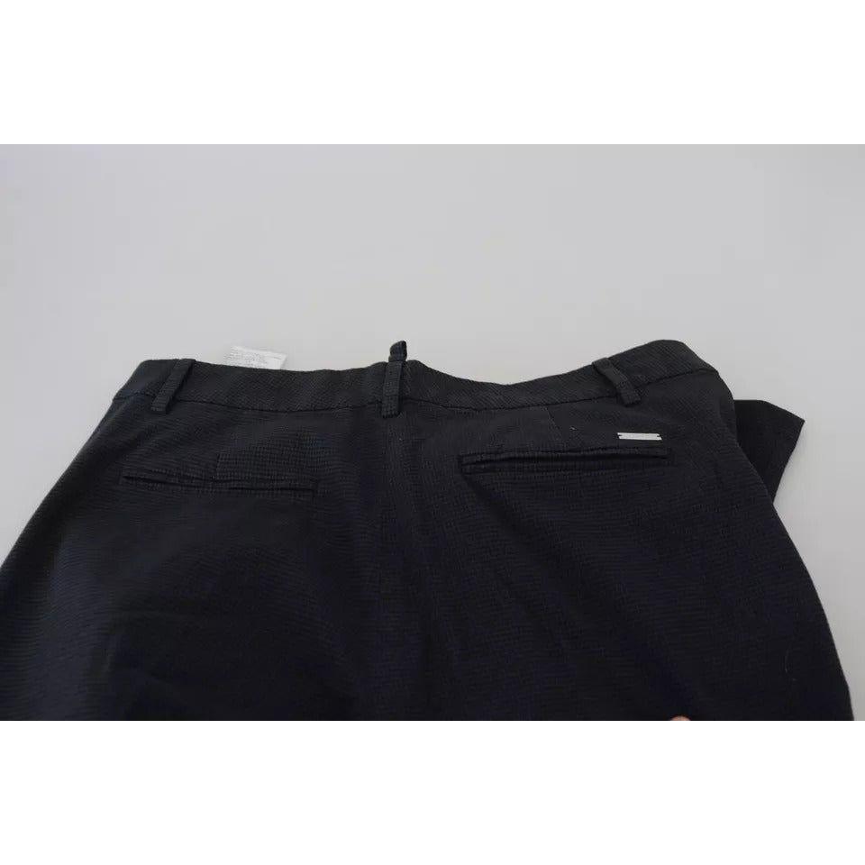 Dsquared² Black Checkered High Waist Straight Pants PAN74502-38