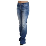 Dsquared² Blue Washed Cotton Mid Waist Flared Denim Jeans PAN74511-38