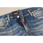 Dsquared² Blue Washed Cotton Mid Waist Flared Denim Jeans PAN74511-38