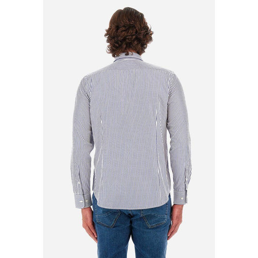 La Martina White Cotton Shirt LA-13081-M