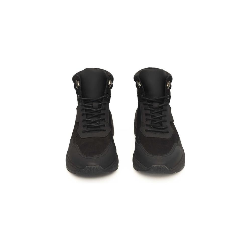 Cerruti 1881 Black Leather Men Sneaker CE-24441-EU41/US8
