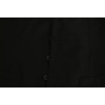 Dolce & Gabbana Black Wool Stretch Waistcoat Formal Dress Vest TSH4063-46