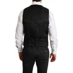 Dolce & Gabbana Black Wool Stretch Waistcoat Formal Dress Vest TSH4063-46