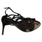Dolce & Gabbana Black Suede Ankle Strap Stiletto Shoes LA7610-37