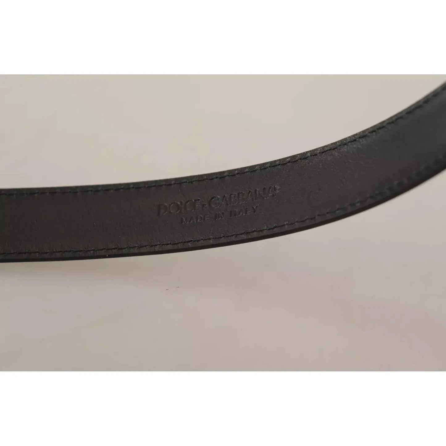 Dolce & Gabbana Black Classic Calf Leather Vintage Metal Buckle Belt BEL8514