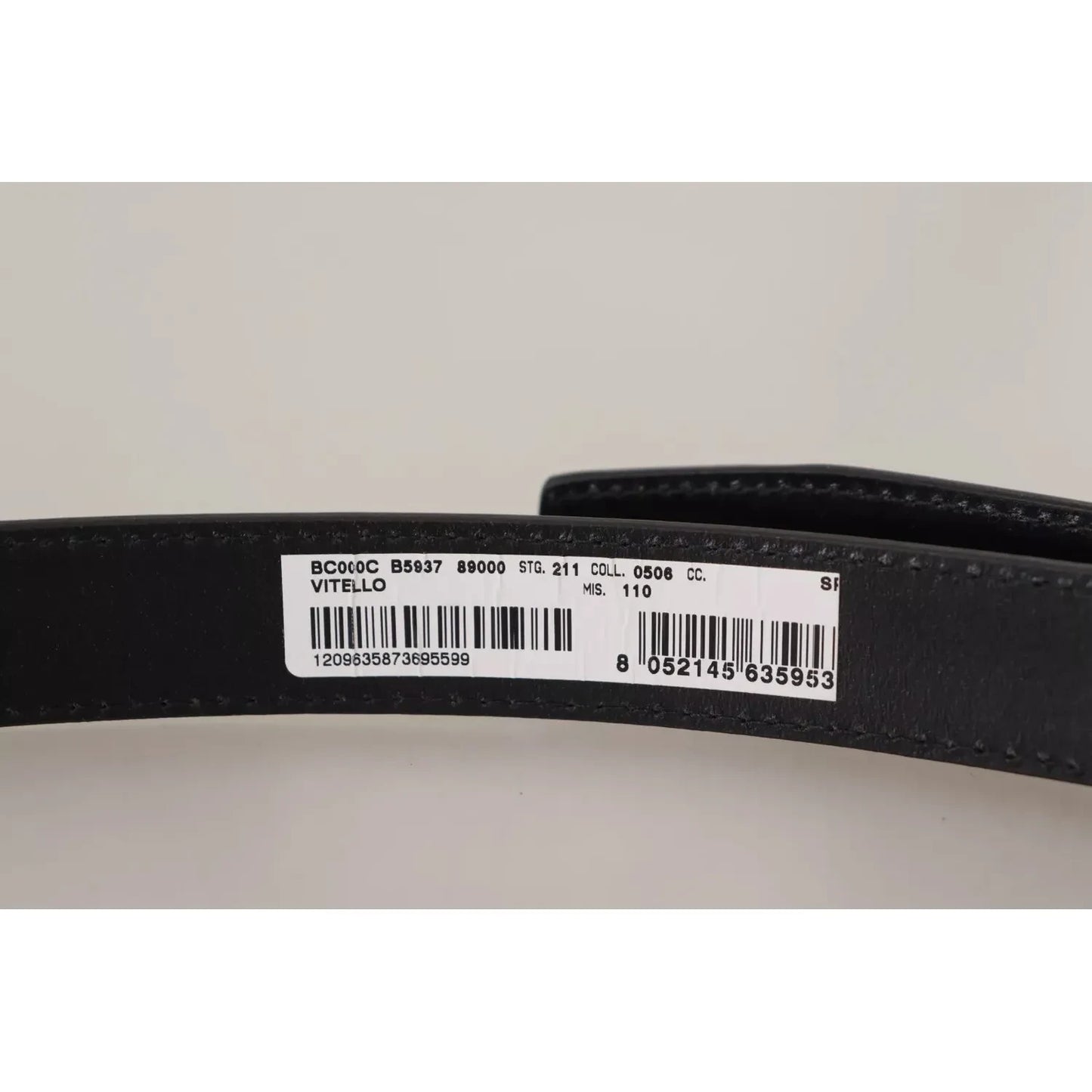 Dolce & Gabbana Black Classic Calf Leather Vintage Metal Buckle Belt BEL8514