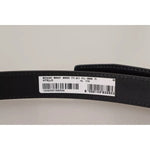 Dolce & Gabbana Black Classic Calf Leather Vintage Metal Buckle Belt BEL8514
