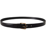 Dolce & Gabbana Black Classic Calf Leather Vintage Metal Buckle Belt BEL8514