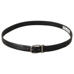 Dolce & Gabbana Black Classic Leather Silver Tone Metal Buckle Belt BEL8630-90
