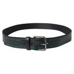 Dolce & Gabbana Black Green Leather Silver Metal Buckle Belt BEL9113-90