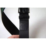 Dolce & Gabbana Black Green Leather Silver Metal Buckle Belt BEL9113-90