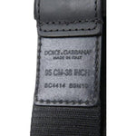 Dolce & Gabbana Black Green Logo Silver Metal Buckle Belt BEL9098-95