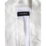Dolce & Gabbana White Bomber Long Sleeves Full Zip Jacket JKT3840-48