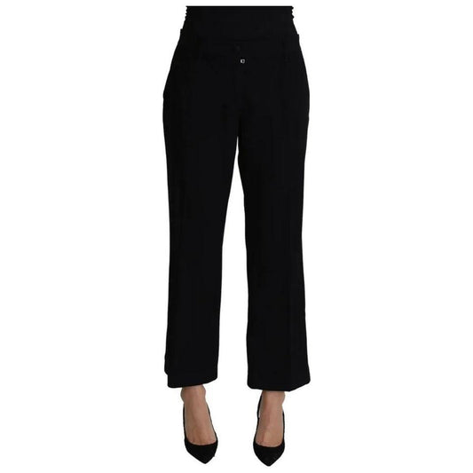 Dolce & Gabbana Black Wool Stretch Cropped Capri Trouser Pants PAN71665-44