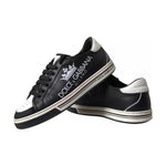 Dolce & Gabbana Black Leather Crown Milano Men Sneakers Shoes MV5462-41