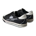 Dolce & Gabbana Black Leather Crown Milano Men Sneakers Shoes MV5462-41