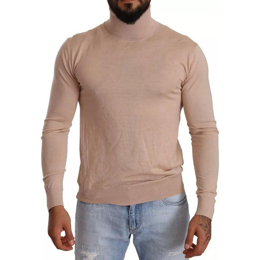 Dolce & Gabbana Beige Cashmere Turtleneck Pullover Sweater TSH6528-50