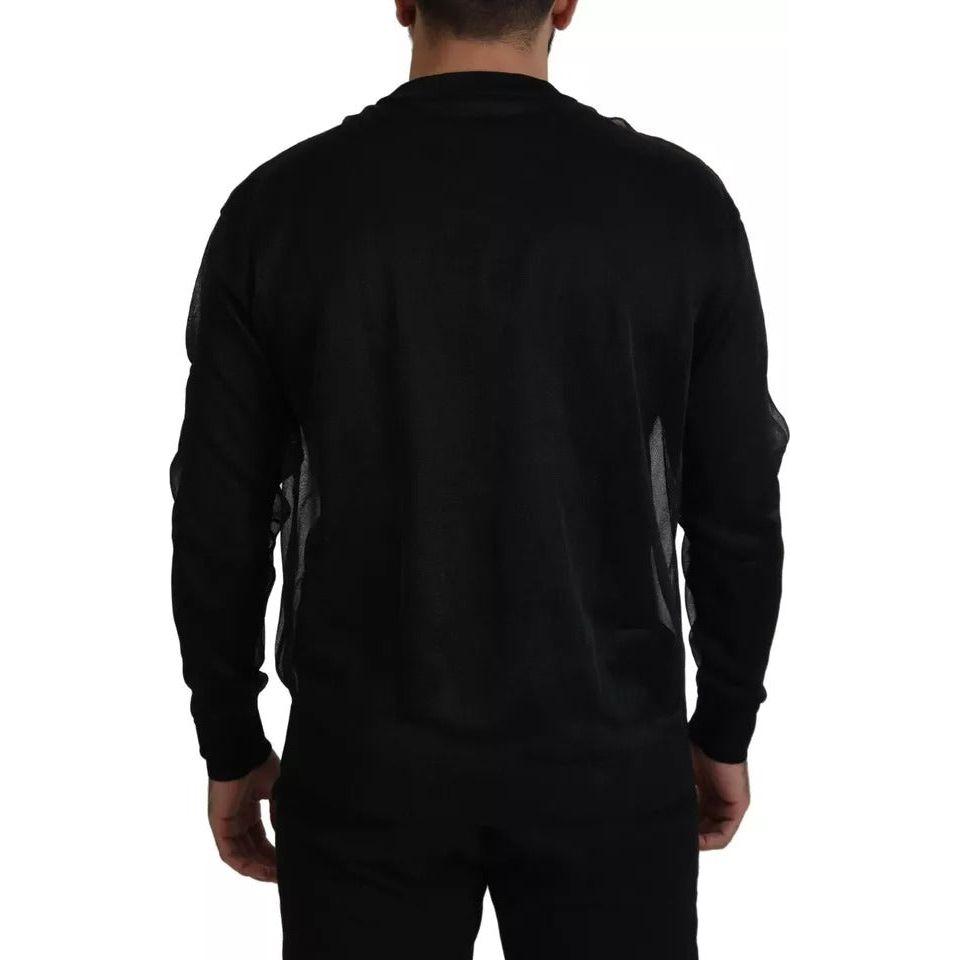 Dolce & Gabbana Black Polyester Logo Men Pullover Sweater TSH8096-48
