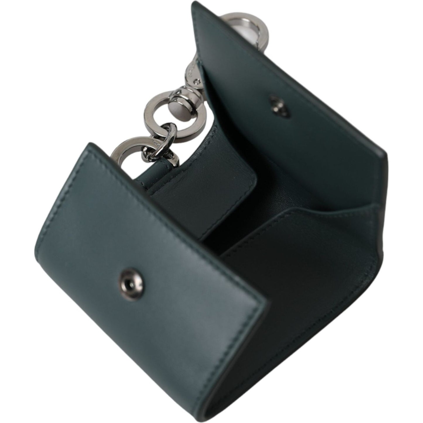 Dolce & Gabbana Green Leather DG Logo Keyring Coin Purse Keyring Wallet BAG1446