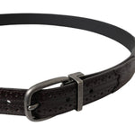 Dolce & Gabbana Dark Brown Perforated Leather Metal Buckle Belt Men BEL9180-85