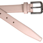 Dolce & Gabbana Light Pink Leather Silver Metal Buckle Belt BEL9217-90