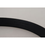 Dolce & Gabbana Black Exotic Leather Gold Metal Buckle Belt WMB237-75