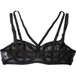 Dolce & Gabbana Black Floral Lace Nylon Balconcino Bra Underwear BIK1795-2