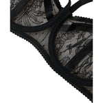 Dolce & Gabbana Black Floral Lace Nylon Balconcino Bra Underwear BIK1795-2