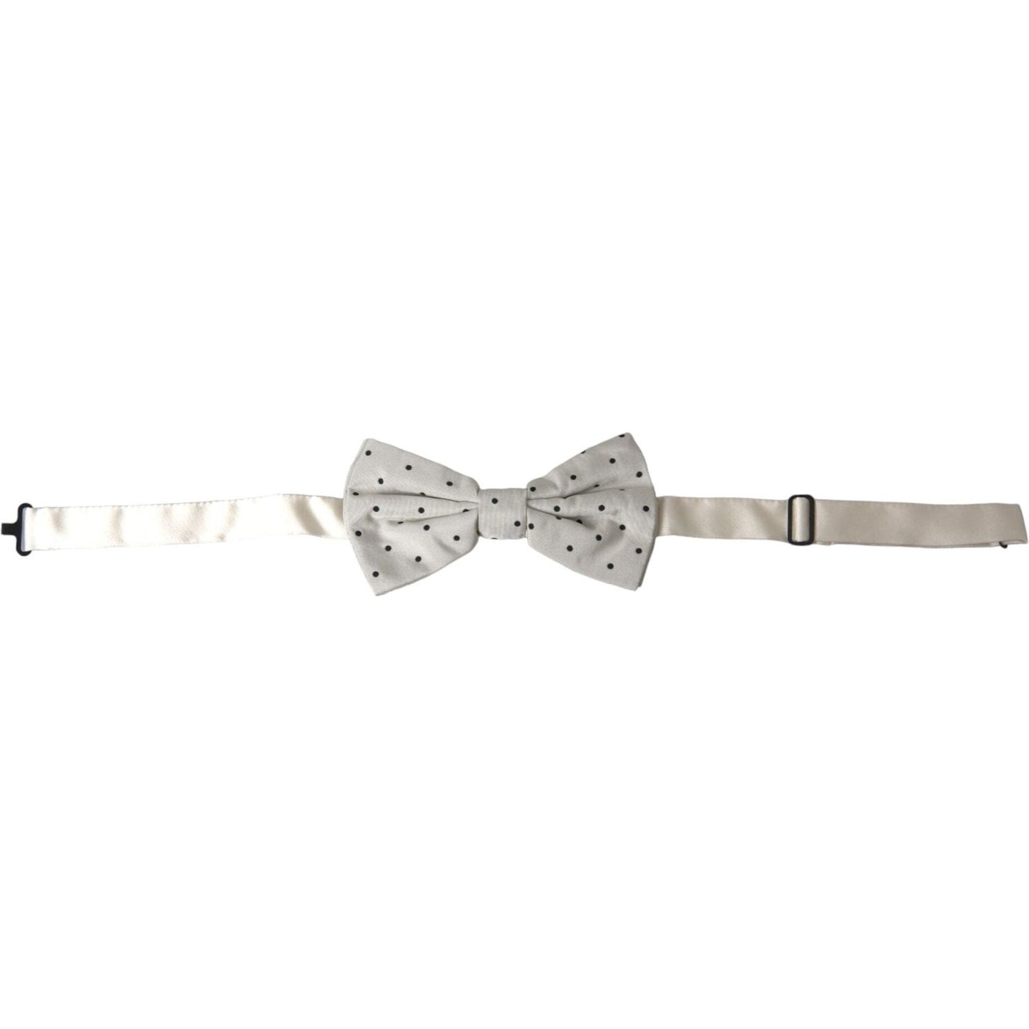 Dolce & Gabbana White Black Polka Dot Polyester Bow Tie Men FT3830