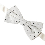Dolce & Gabbana White Black Polka Dot Polyester Bow Tie Men FT3830